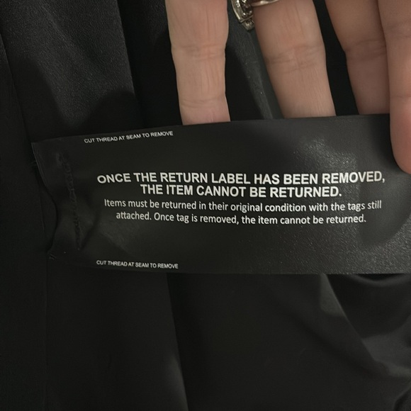 Carmen Marc Valo infusion14 black evening gown white side ruffle full length nwt - Picture 5 of 12